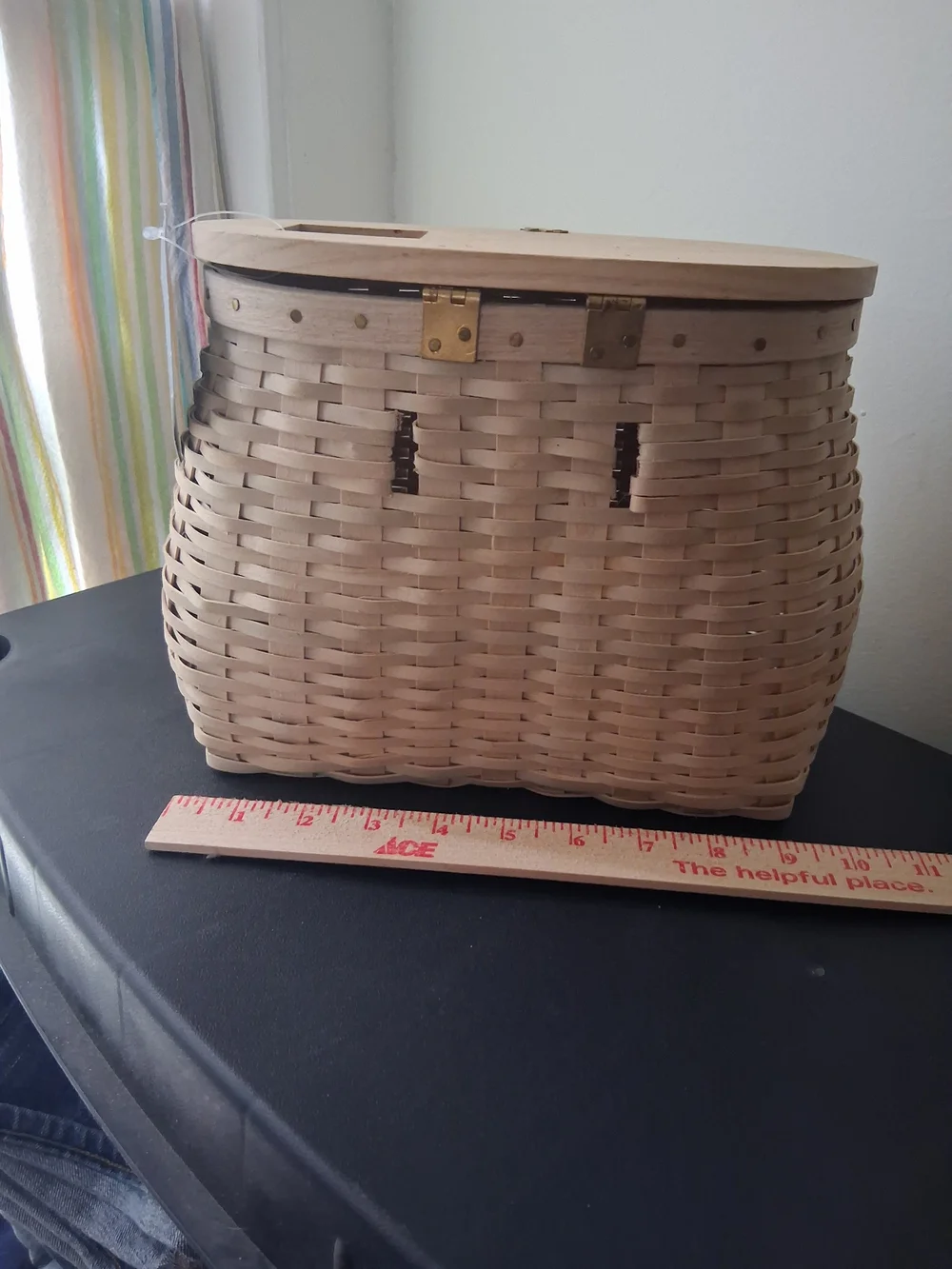 Basketville Fishing Basket/Box with Hinged Lid(No Strap)-NWT